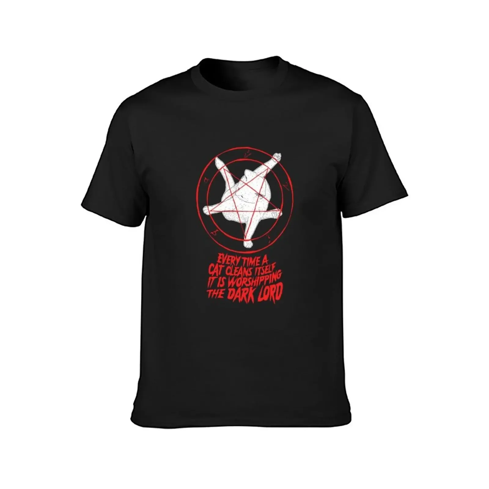 Satanic cat T-Shirt blacks for a boy essential t shirt plus size clothes T-shirt men