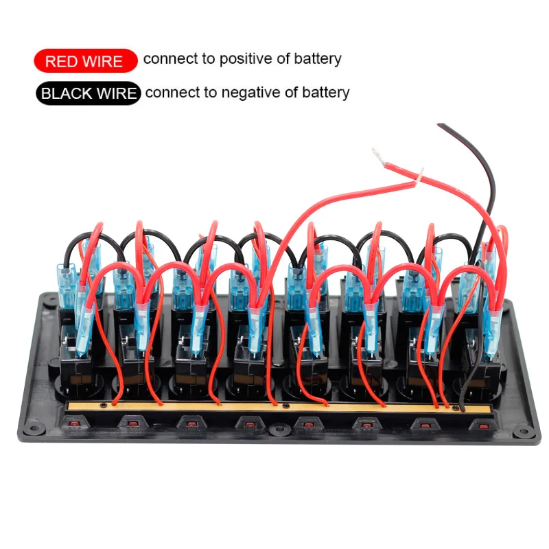 Waterproof 12V 24V Rocker Switch Panel 6 and 8 Gang Mount Electrical Control Switch for Car Boat Marine-Push Button Toggle