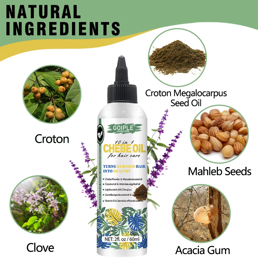 GOIPLE Chebe Hair Care Products Deep Nourish & Moisturize Conditioner Smoothing Anti-loss Breakage Hair Oil or Butter or Powder view 3
