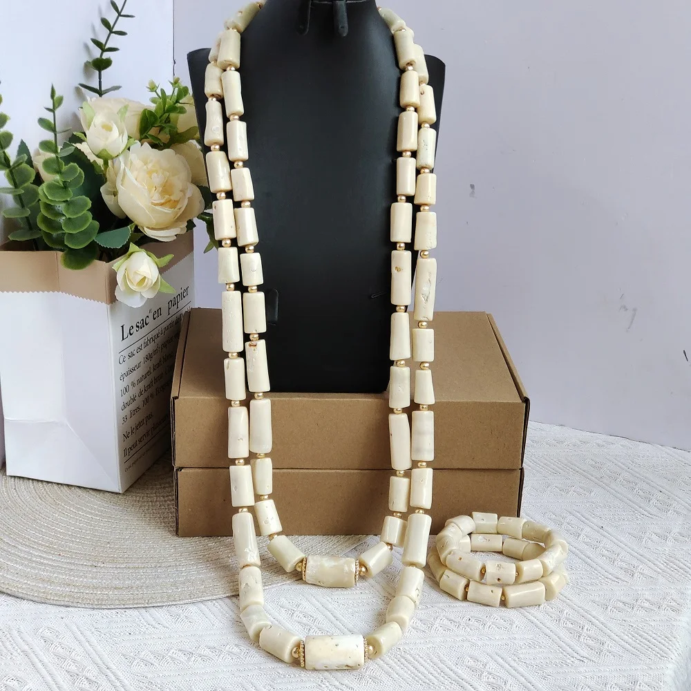 natural white coral nigeria beads for traditional marriage weddings