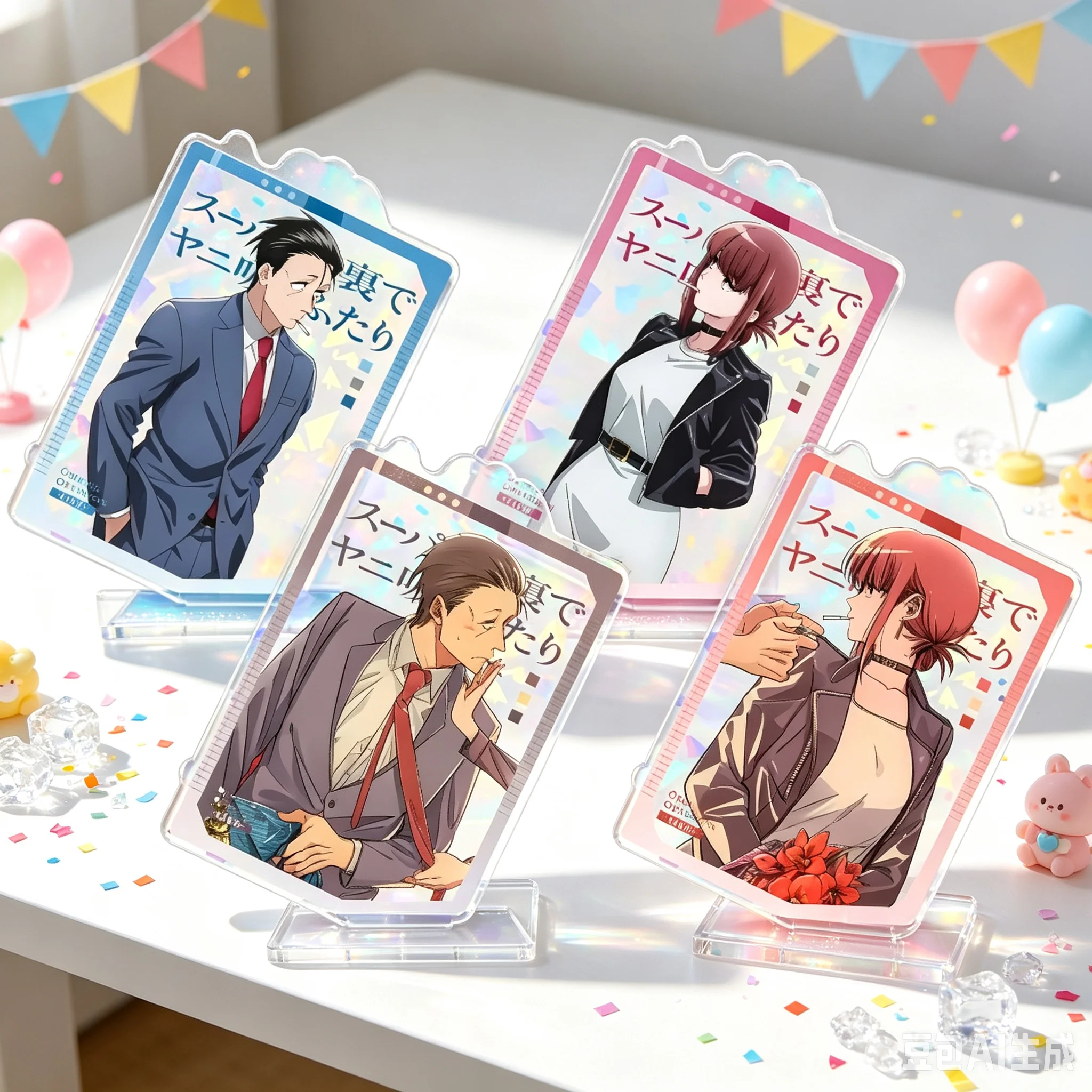 Anime Smoking Behind The Supermarket With You Acrylic Stand Figure Tayama/Sasaki Home Bedroom Decoration Gift Keychain 10cm