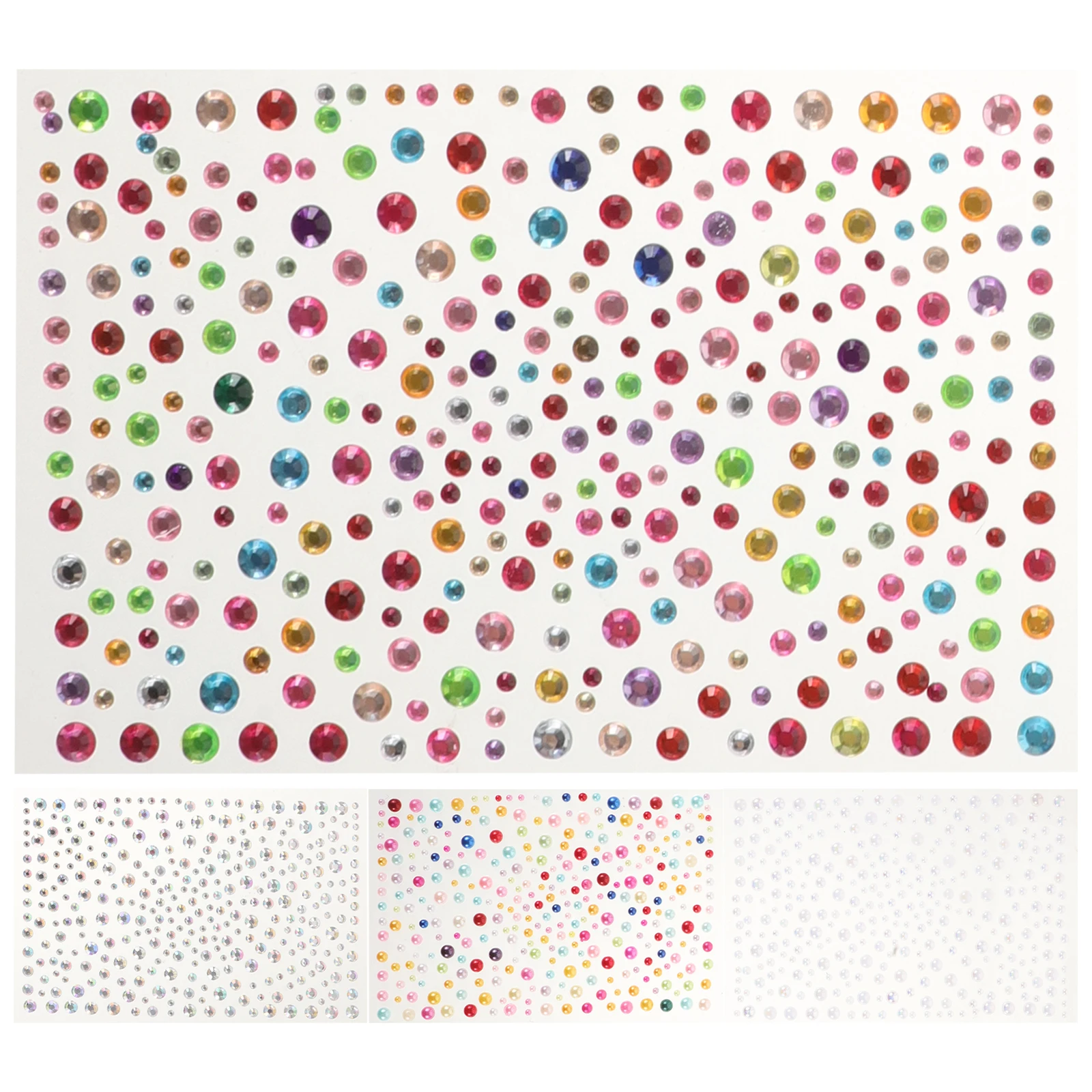 

4Pcs Facial Rhinestone Stickers Crystal Nail Pearls Acrylic Glass Flatback Decoration Clay Beads Ab Rhinestones Transparent Gems