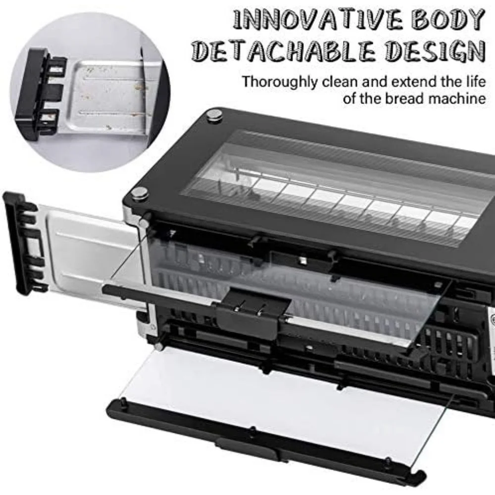 Tostadora de 2 rebanadas, tostadora con ranura larga y ventana de vidrio, tostadora de pan artesanal, ranura ancha de acero inoxidable