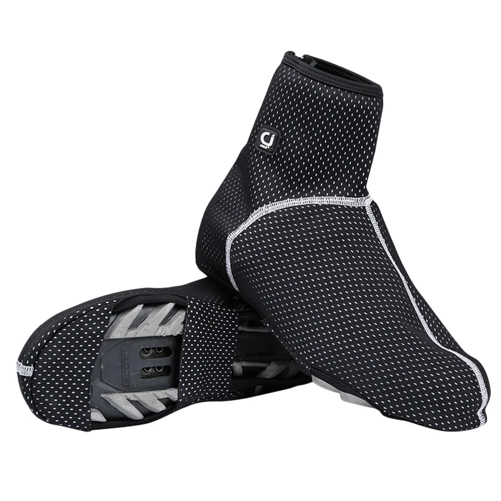 

1 Pair Waterproof Anti-Slip Cycling Shoe Cover Size Warm Riding Overshoes Windproof Dustproof Zipper Closure