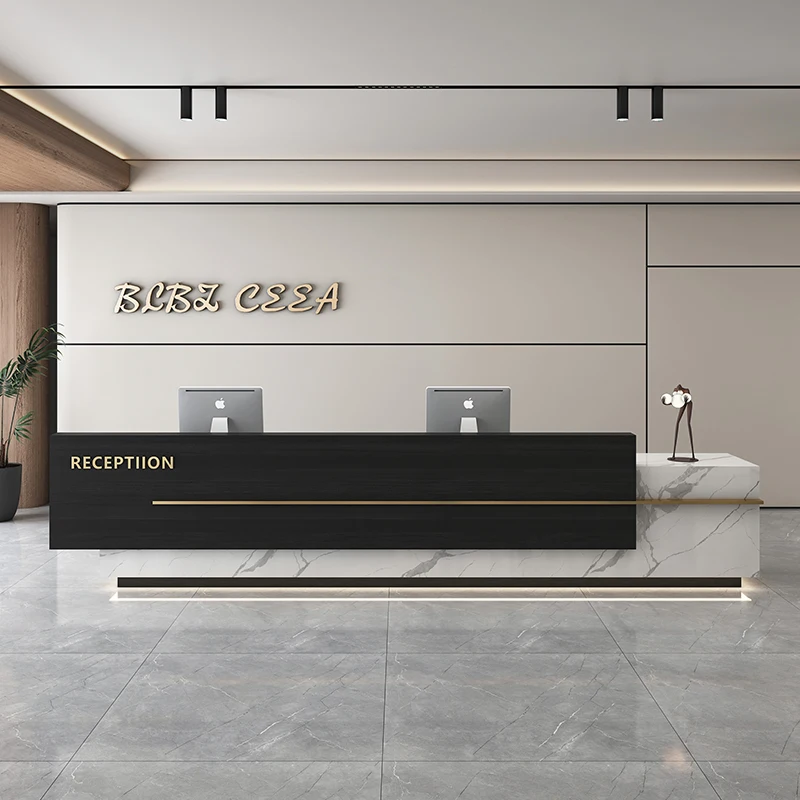 

Aesthetic Center Decor Modern Reception Counter Furniture Luxury Cosmetics Shop Service Cheap Desk Bank Empfangstheke Stand Home