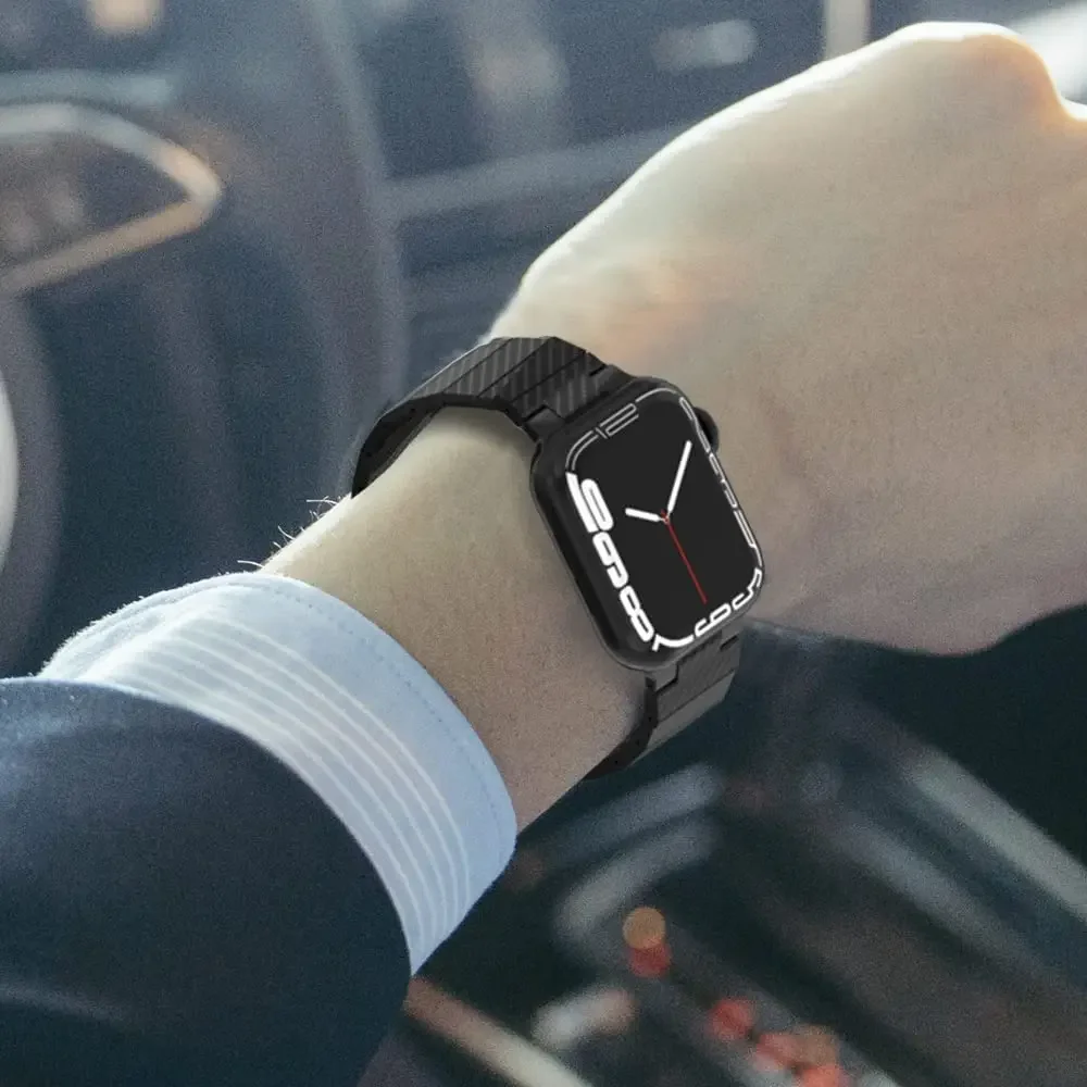 Carbon Fiber Strap for Apple Watch 10 9 8 7 45mm 41mm 42mm 46mm Lightweight Bracelet Wristband iWatch 6 5 4 SE 44mm 40mm Correa