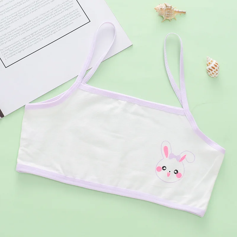 3pcs Cotton Children Single Layer Bra Kid Thin Vest Girl Sport Brassiere Student Comfor Breathable Underwear Teen Bra No padding
