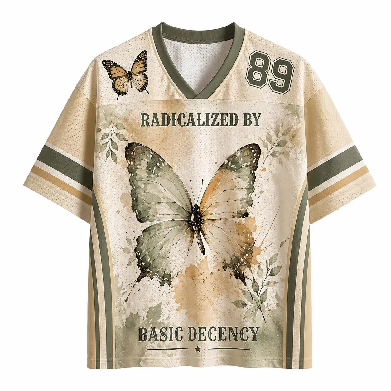 2026 Summer Hot Selling Fashion Gothic Retro Ink Painting Butterfly 3D Yes Sports Fitness Street Style Loose T-shirt Large