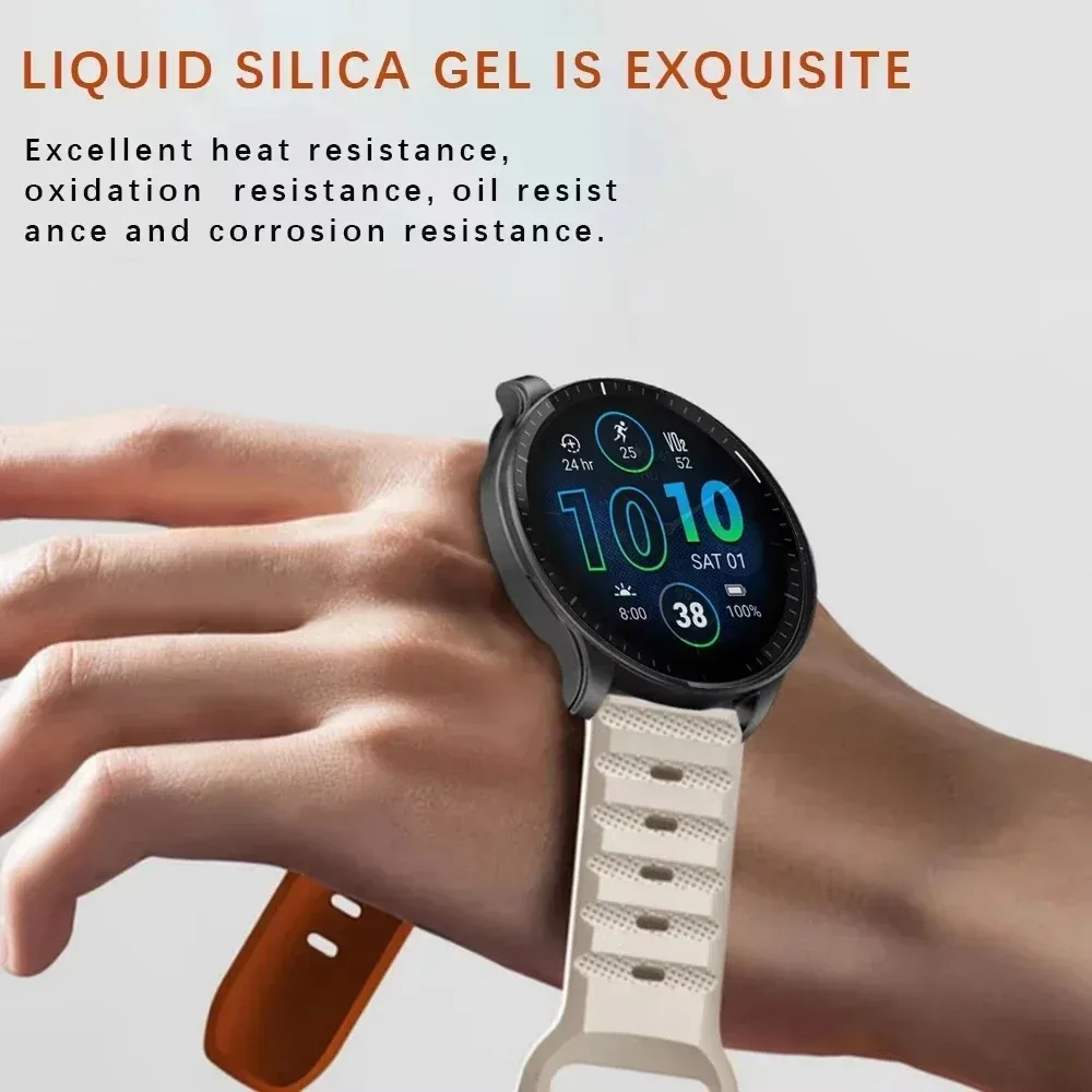 Garmin Forerunner 265 965 165 55 Active、Vivomove Trend、Venu 3対応 20/22mm ソフトシリコンストラップ 快適なリストバンド