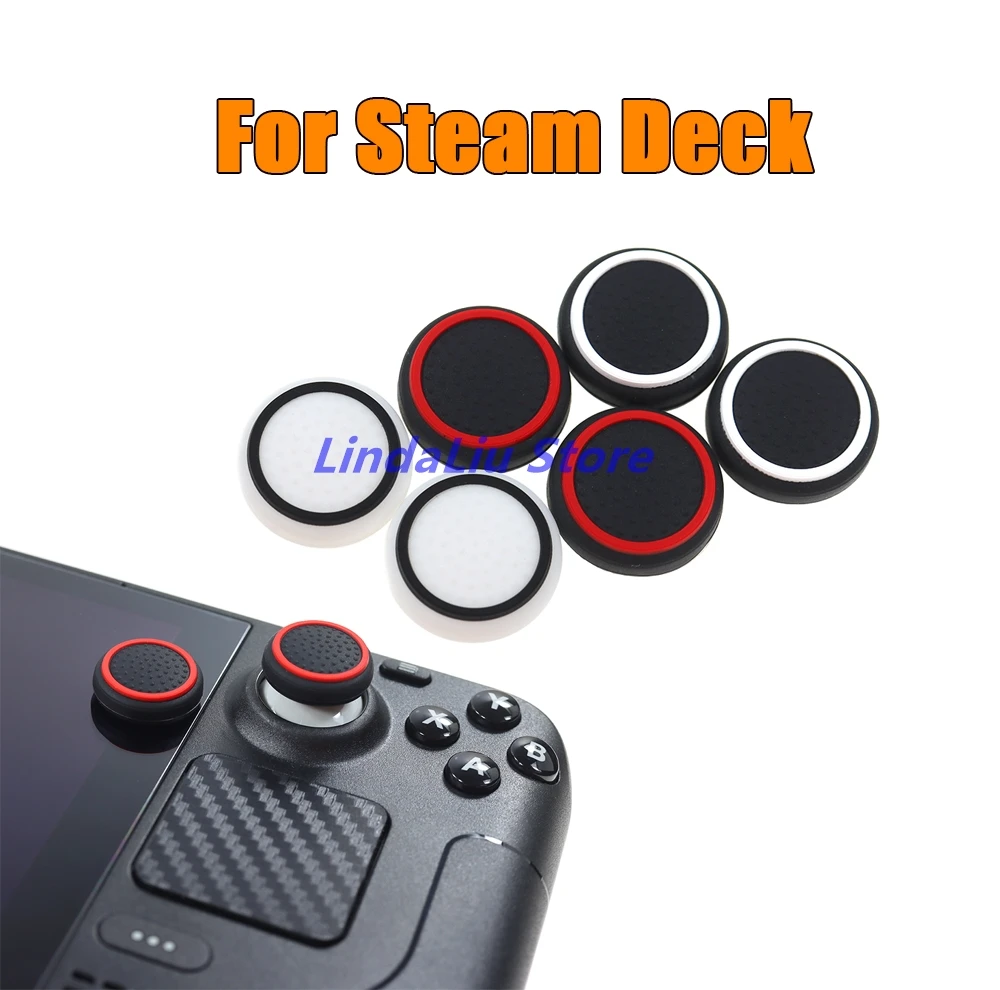 600PCS For Steam Deck Illuminated Anti-slip Cap Rocker Cap Silicone Analog Thumb Stick Grips Cover