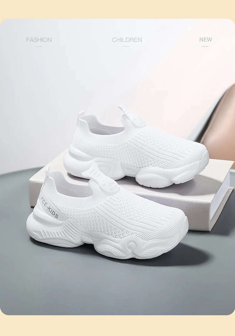 Sommerliche Freizeitschuhe für Kinder, atmungsaktive Strick-Sneaker für Kinder, Slip-Ons, Laufschuhe für Jungen, leichte, bequeme Wanderschuhe – Detail 15