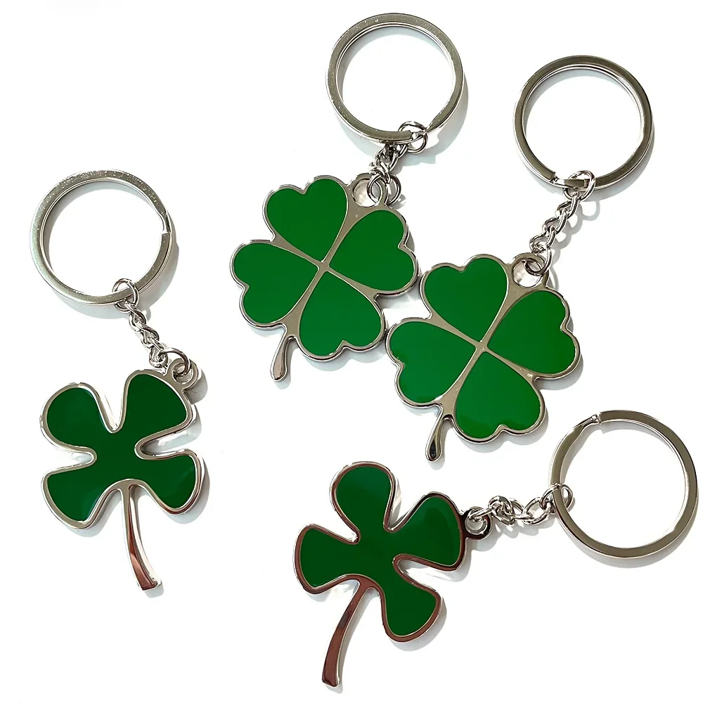 Big Green Leaf Lucky Four-leaf Clover Keychain Creative Car Key Pendant Alfa Romeo Giulia Stelvio Quadrifoglio Car Accessories