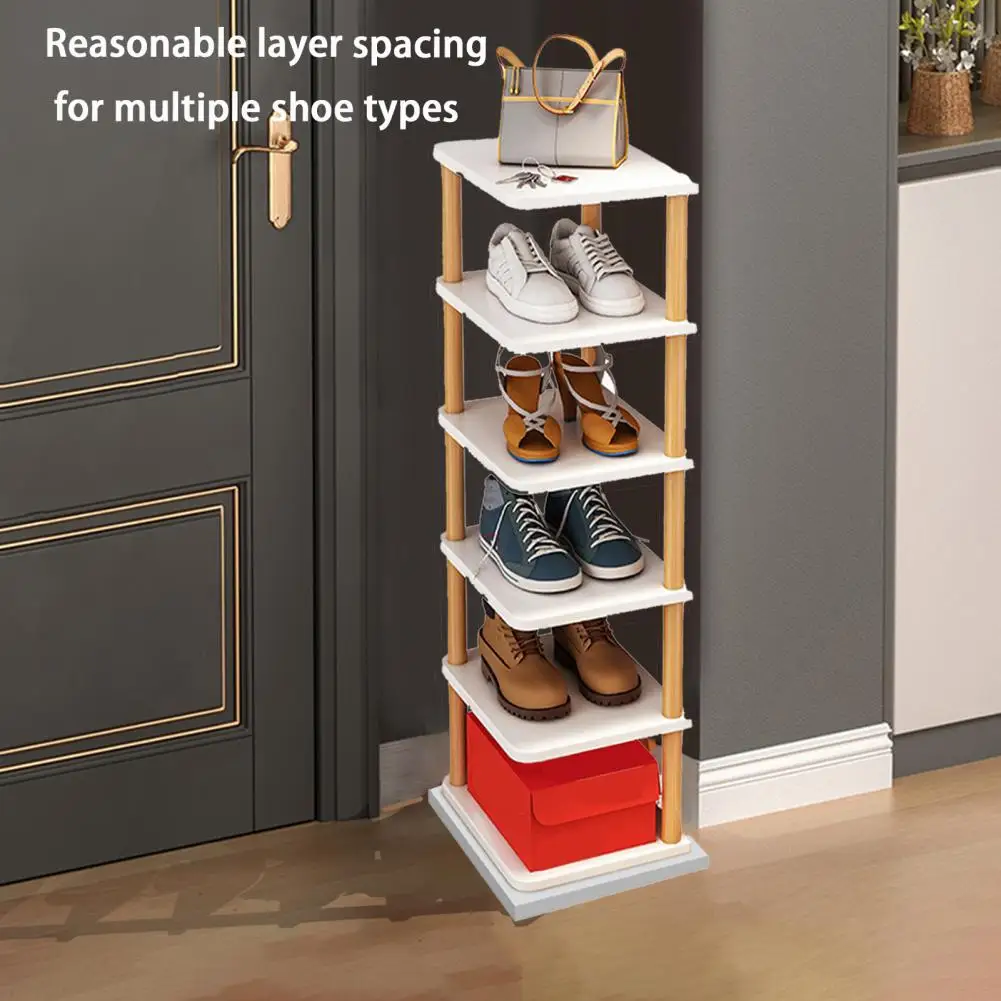 Useful Shoes Rack Easy Installation Shoes Storage Shelf Dustproof 6 Tiers Doorway Shoes Organizer Rack  Storing