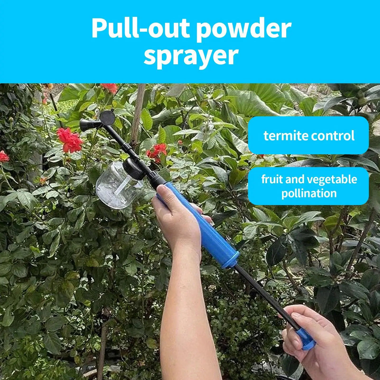 Flower Pollinator Tool Flower Pollen Powder Dispenser Adjustable Fast Even Agricultural Pollination Tool For Tomatoes Peppers