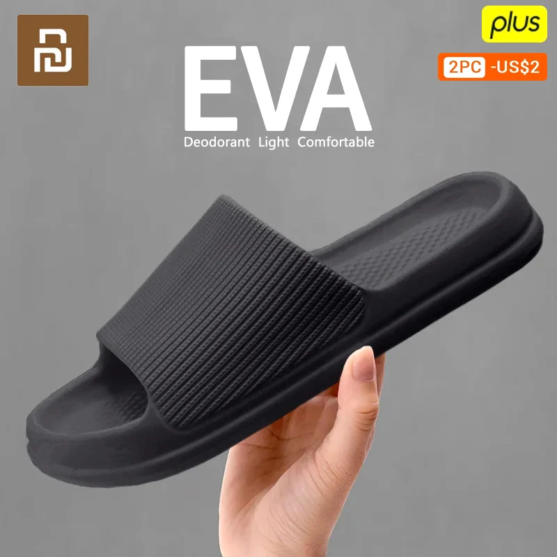 Youpin Fashion Men's Women's Sandals Anti-Slip Wear-Resistant EVA Thick Sole Comfortable Home Slippers Bathroom Bath Flip-Flops