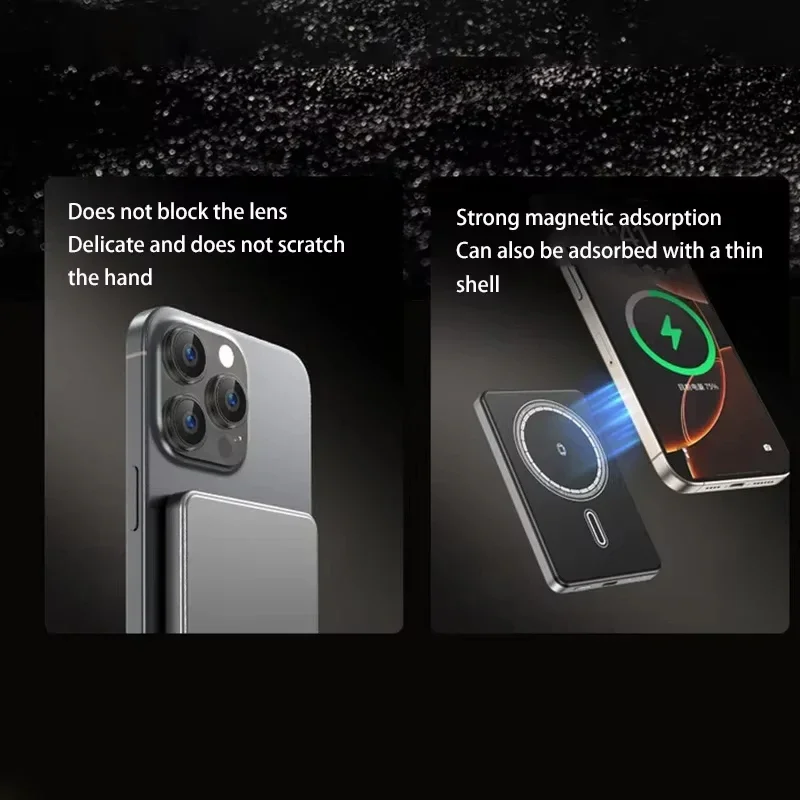 باور بانك مغناطيسي بقدرة 50000 مللي أمبير في الساعة، شهادة Ultra 3C، رفيعة للغاية، لاسلكية سريعة الشحن، شاشة عرض بطارية محمولة PD22.5W عالمية