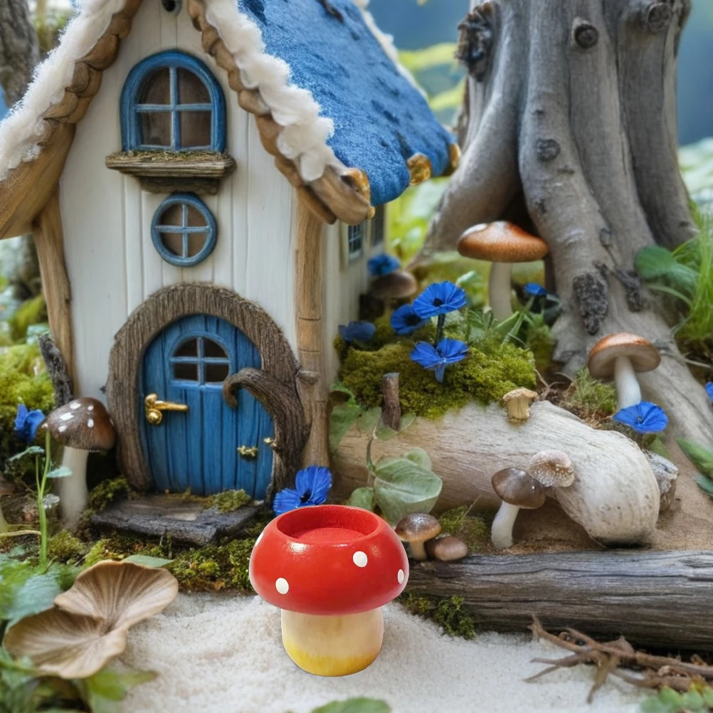 

Wooden Mushroom Ornament Fine Craftsmanship Living Room Bedroom Table Centerpiece Shelf Decoration Mini Wood Home Decor