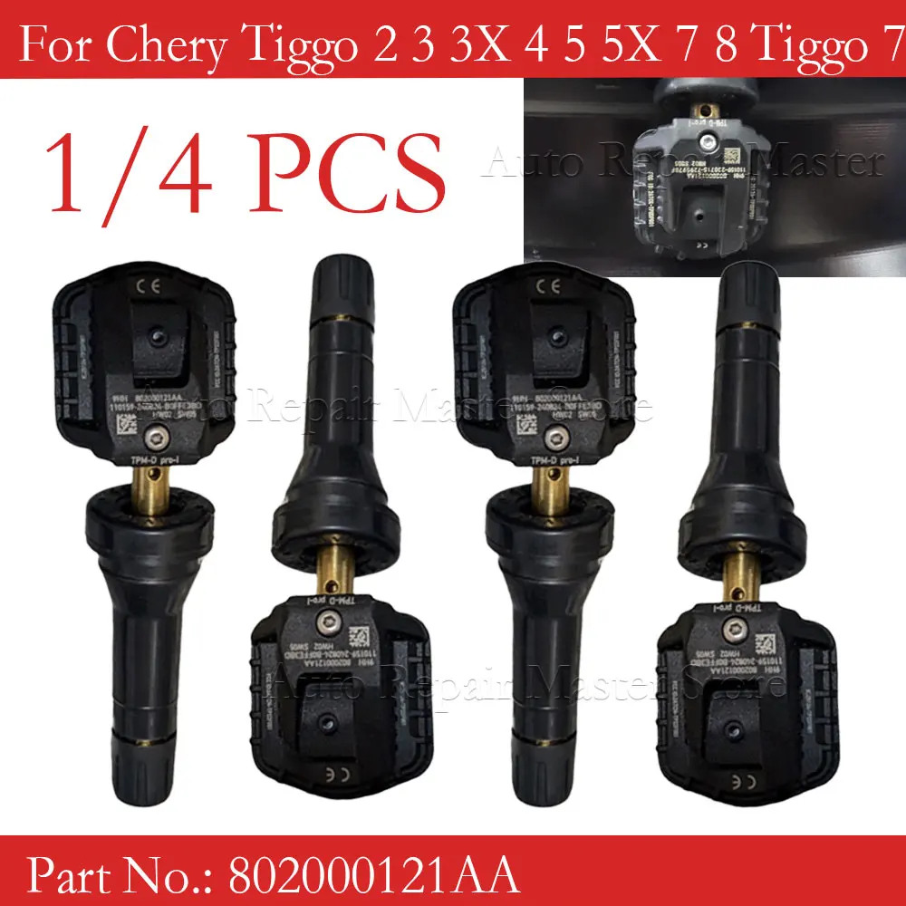 802000121AA TPMS Tire Pressure Sensor For Chery Tiggo 2 3 3X 4 5 5X 7 8 Tiggo 7 8 PLUS Tiggo 8 Pro Max ARRIZO 5 6 GX 433MHz