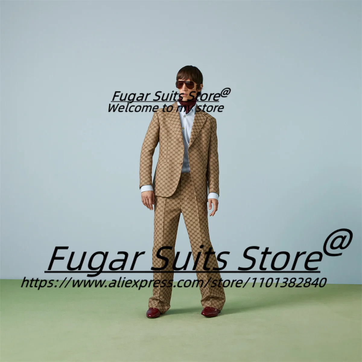 Fashion Brown Casual Men Slim Fit Notched Lapel Groom Formal Tuxedos 2-częściowe zestawy Klasyczny przystojny męski blezer Costume Homme