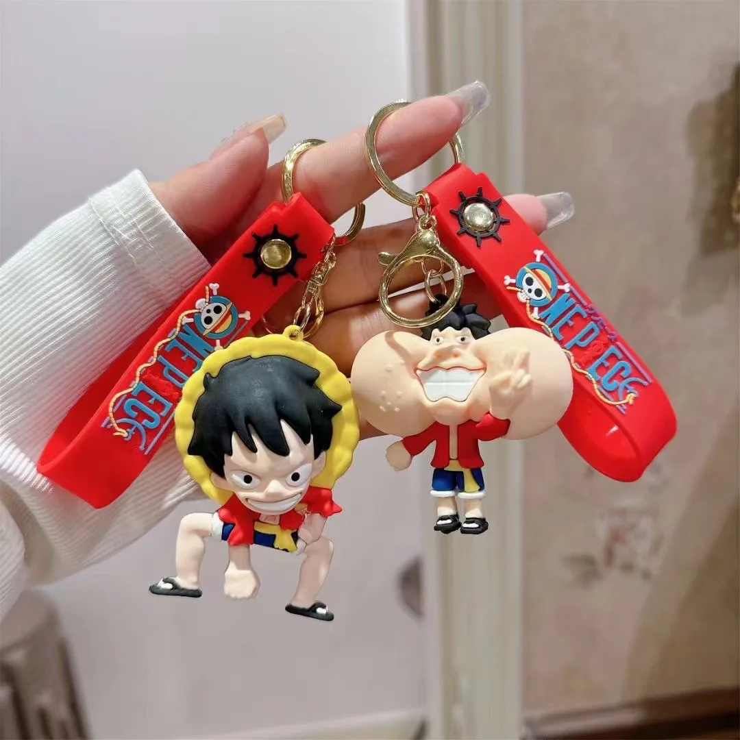 Anime Een Stuk Cartoon Sleutelhanger Mode Sieraden Luffy Action Figures Pvc Model Sleutelhanger Tas Rugzak Accessoires