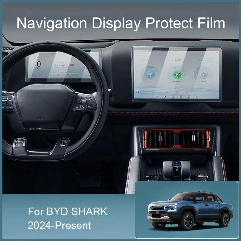 

For BYD SHARK 2024 2025 12.8"Car GPS Navigation Screen Protect Tempered Film Auto 10.25" Dashboard Display Sticker Accessories