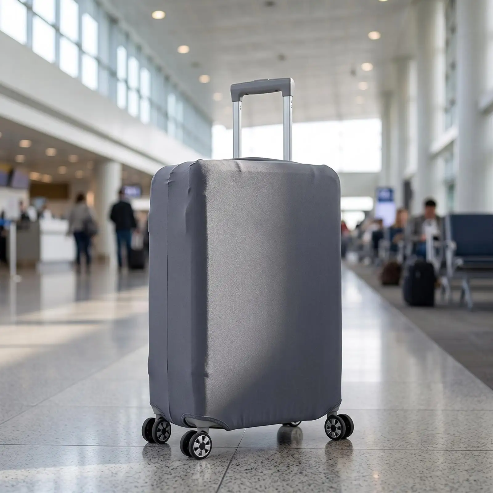 Travel Suitcase Dust Cover Elastic Protector for Rolling Luggage with Handle Openings and Wheel Space