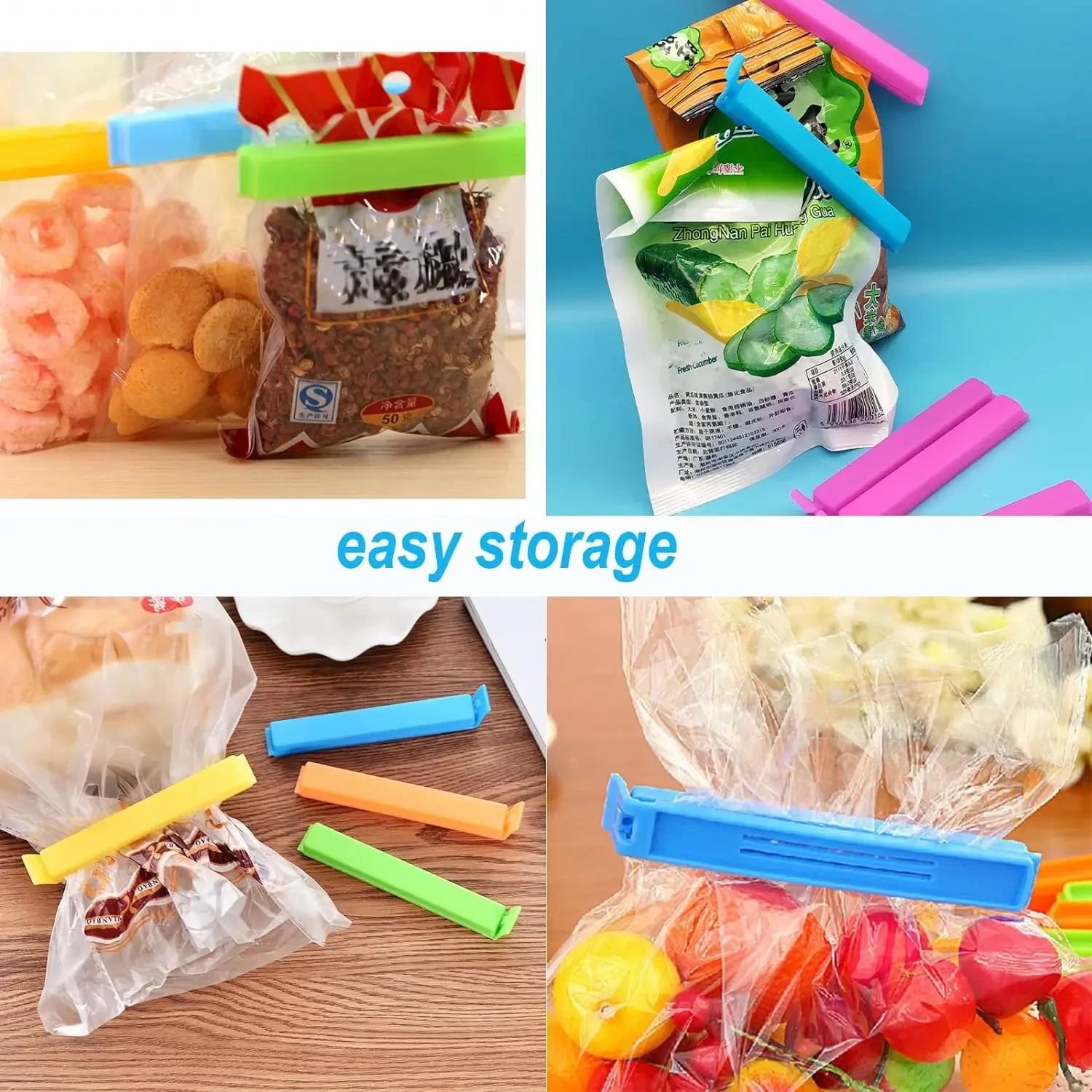 Plastic Sealing Clips for Food Snack Package Bag, Cozinha Armazenamento e Organização Itens, Acessórios, 50 Pcs, 5Pcs