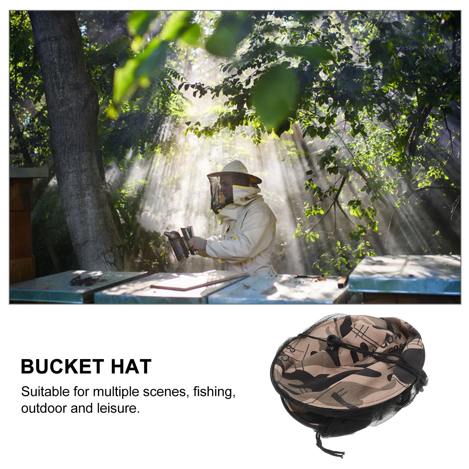 

Mosquito-proof Fisherman's Hat Camping Beach Hats for Fishing Men Women Cooling Bug with Netting