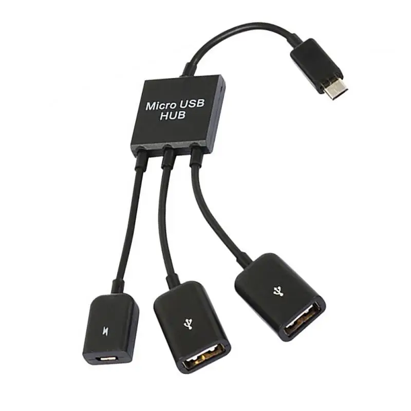 Convertitore adattatore micro-USB tipo C 3in1 da Micro USB a 2 OTG 3 porte HUB per tablet tastiera mouse Android