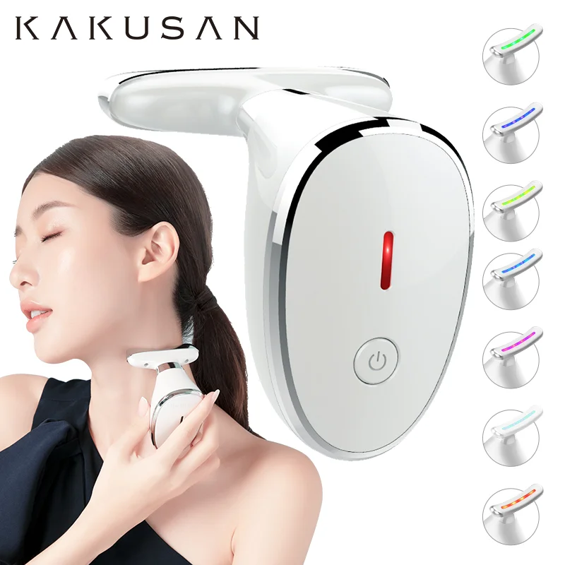 KAKUSAN مزدوجة الذقن إزالة 7 ألوان مصباح ليد العلاج تجديد الجلد EMS V شد الوجه تدليك الرقبة جهاز الجمال #1