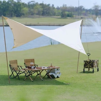 야외 캠핑 코튼 썬 쉘터, 방수 차양, 타프 스퀘어 캐노피 텐트 