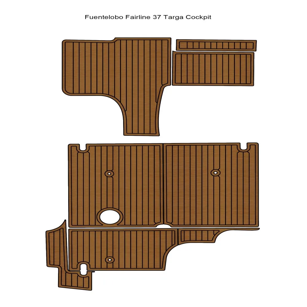 

Fuentelobo Fairline 37 Targa Cockpit Boat EVA Faux Teak Deck Floor Pad SeaDek MarineMat Gatorstep Style Самоклеящаяся
