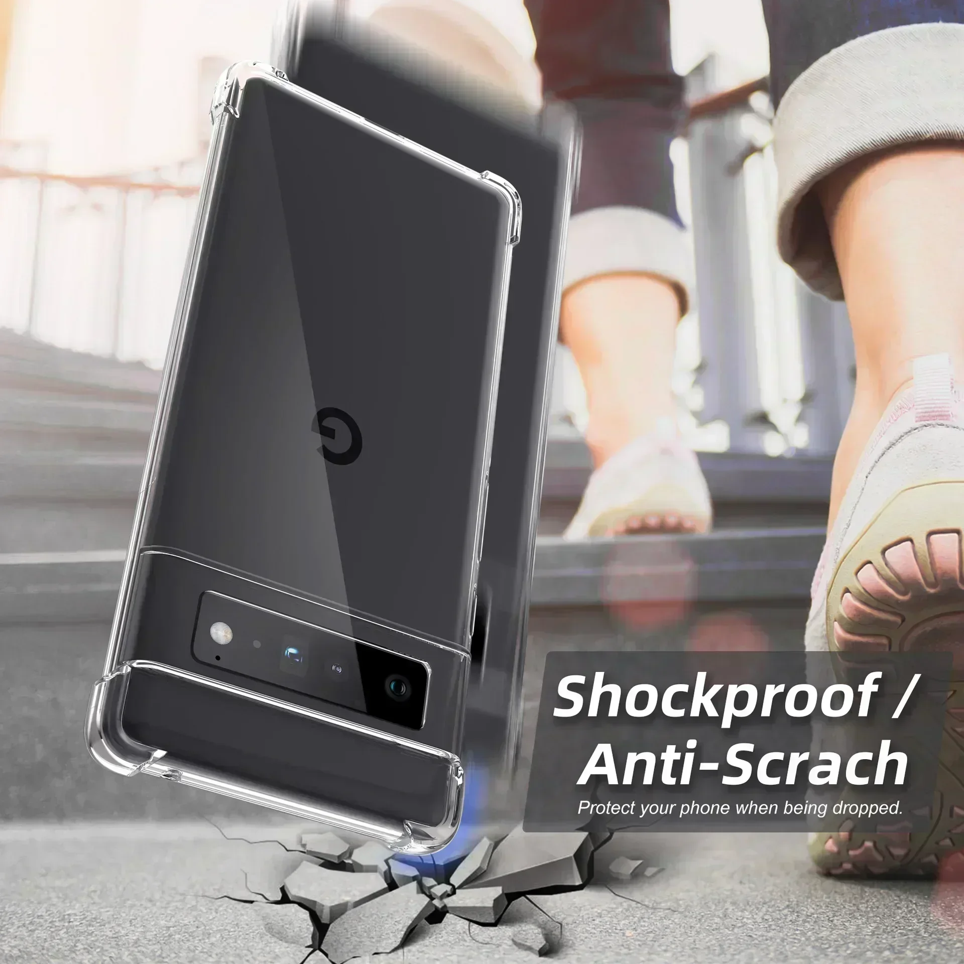 Capa transparente macia de proteção de airbag para google pixel 8a 7a 7 8 9 pro 6a 5g pixel7a pixel7 pixel6 pixel8 pixel6a tpu bolsa de telefone