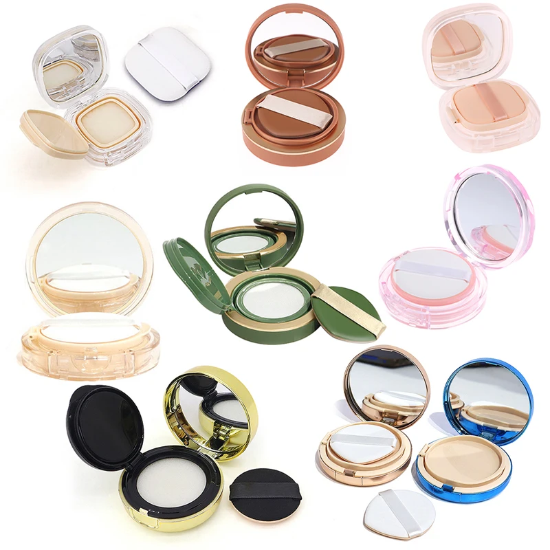 Tragbare Leere Luft Kissen Puff Box Mit Pulver Schwamm Spiegel Tragbare Kosmetik Make-Up Fall Container Für BB Creme Foundation