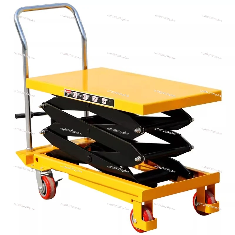 

Manual platform cart Flat small mobile workbench Handcart Scissor lift