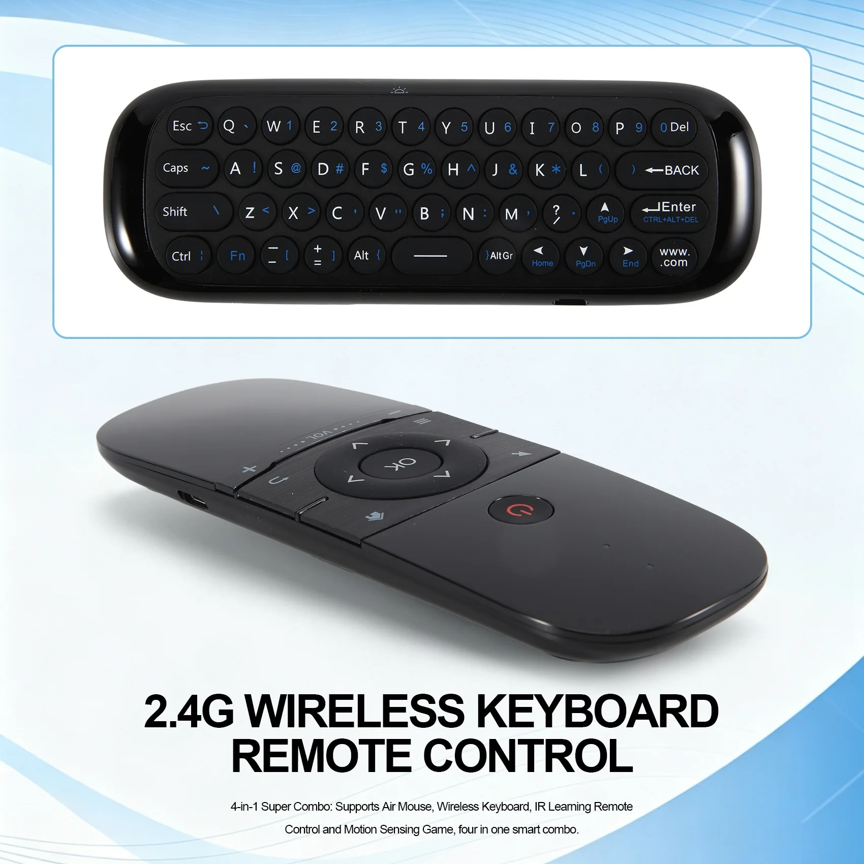 A31T W1 Air Mouse 2.4G Wireless Keyboard Remote Control 6-Axis Motion Sense for Smart TV Android PC