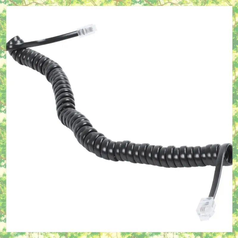 Smart-6 個 9.3 インチ ブラック RJ9 電話電話モデム コイル ライン コード ケーブル