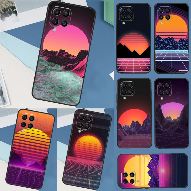 80S Vaporwave Retro Synthwave Sunset Phone Case For Samsung Galaxy M13 M23 M33 M53 M11 M21 M31 M51 M14 M54 M30s M20 M12 M32 M52