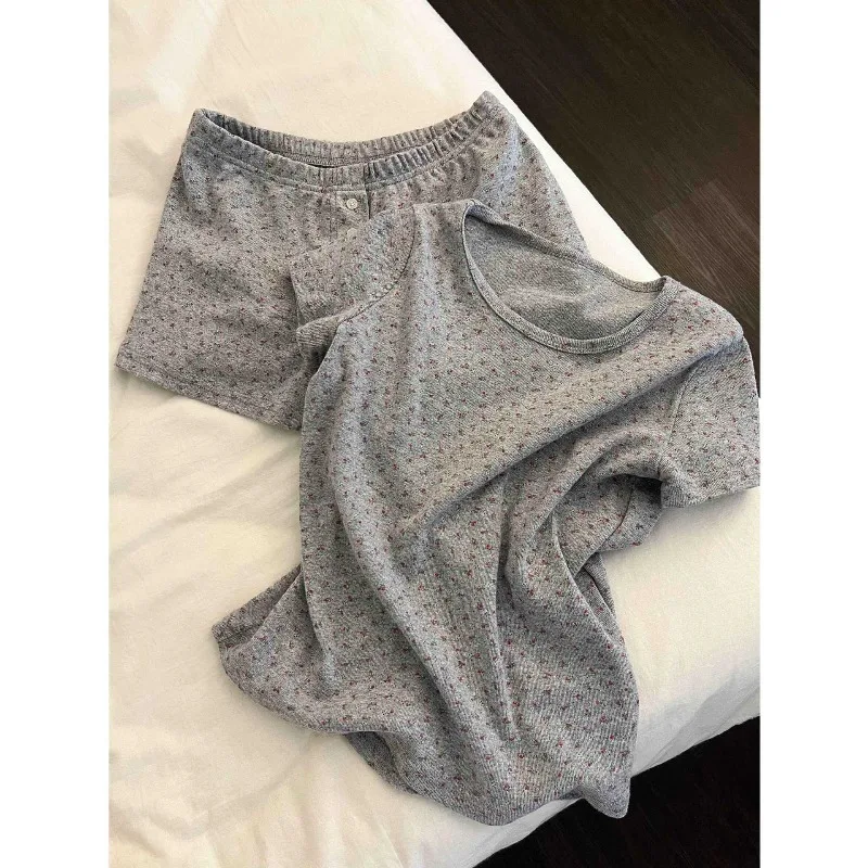 Floral Women Pajamas Summer Sleepwear Short Sleeve Shorts Sets 2 Pieces Button Night Wears Korean Sleeping Home Suit 2026 New