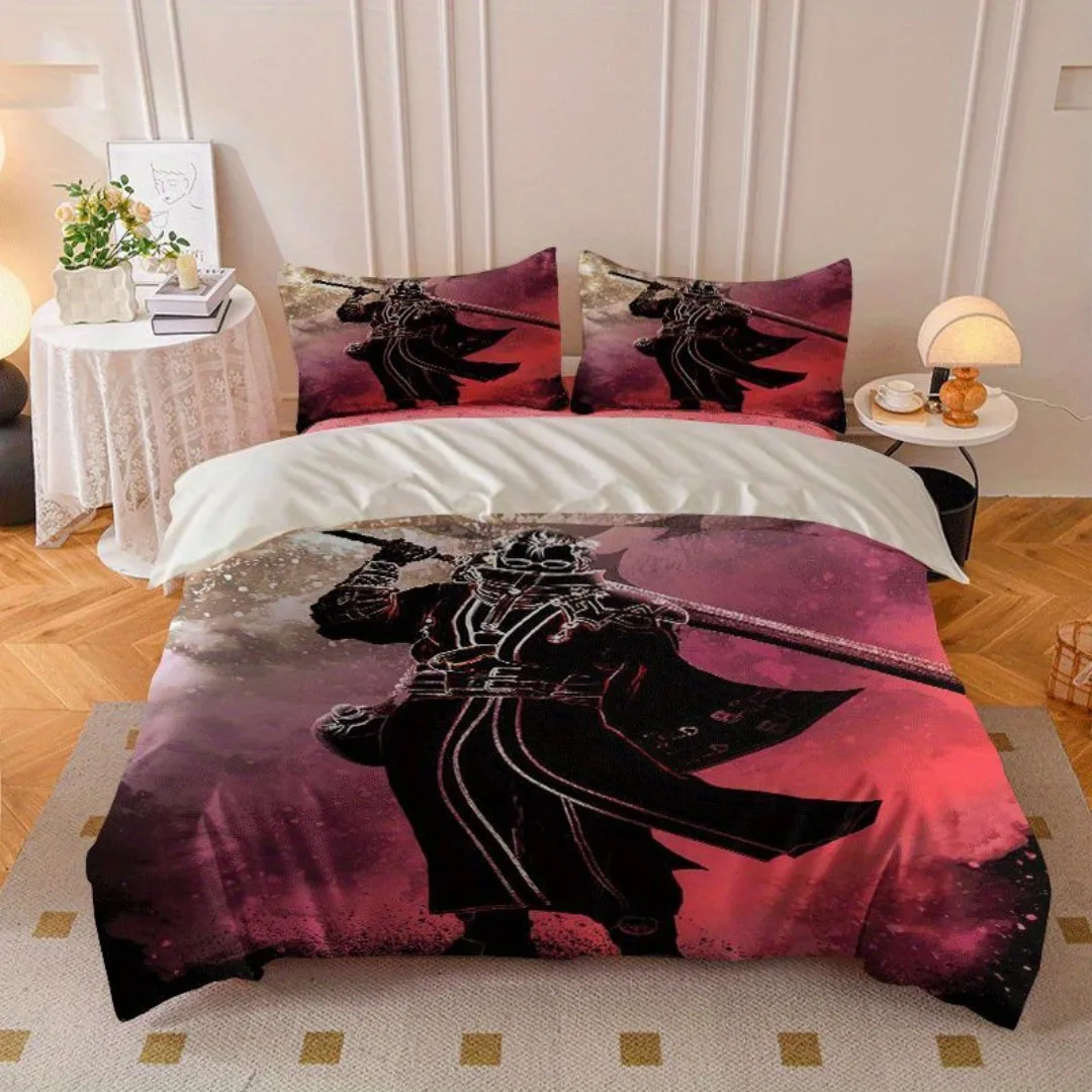 

2/3pcs, Quilt Cover Set with Sephiroth Theme Print, Quilt Cover Set Includes Quilt Cover And Pillowcases - Perfect for Bedroom,