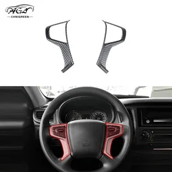 2pcs ABS Carbon Fiber Color Steering Wheel Frame Trim Cover Decorator for Mitsubishi Strada Triton L200 2019-2022