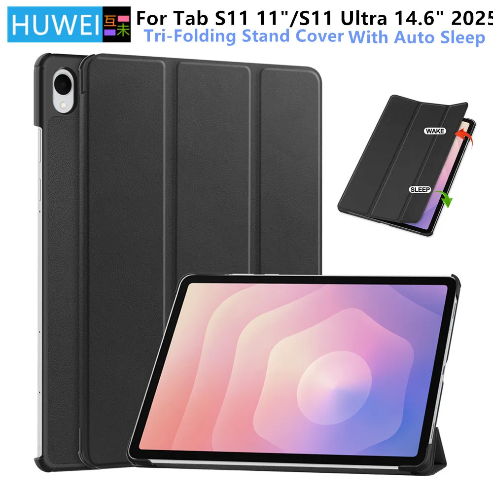 

HUWEI Case For Samsung Galaxy Tab S11 11 inch 2025 SM-X730 SM-X736B Flip Stand Cover For Tab S11 Ultra 14.6" Tablet Case Funda