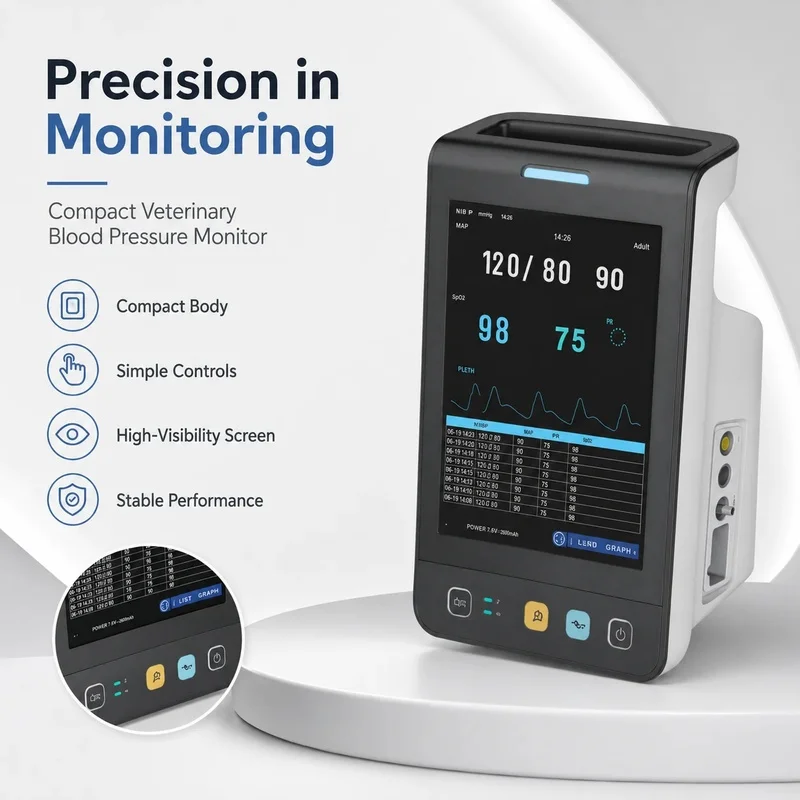 Lorvmed 8 Inch High Brightns Color LCD Display Screen BVE8 Blood Prsure Monitor Equipment  Vital ns Veterinary