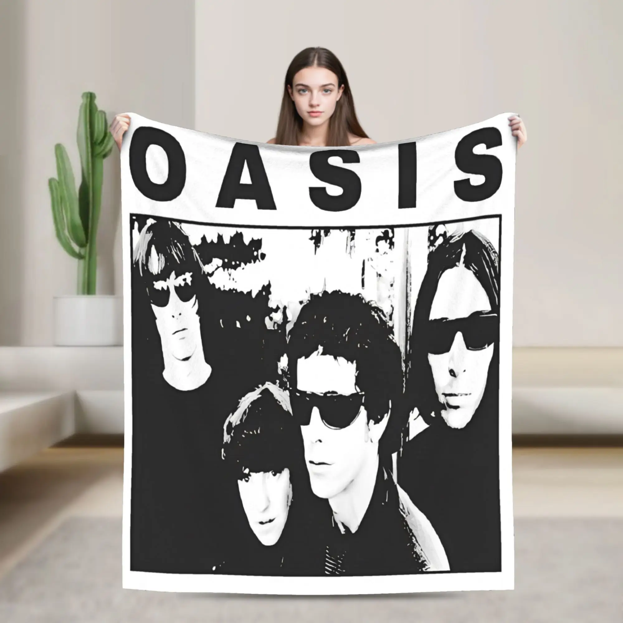 O-Oasis Music Band Fleece Throw Blankets  Blankets for Bed Bedroom Ultra-Soft Bedspread