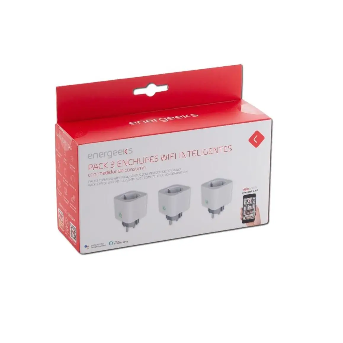 Energeeks Pack of 3 smart Wifi plugs EG-EW009MC