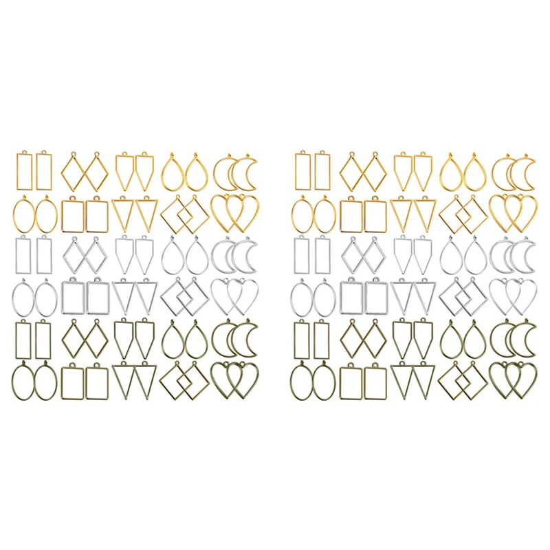 

НОВИНКА-открытые рамки для смолы, 120 шт., подвески в полой рамке, рамки для рукоделия из смолы, формы для ювелирных изделий для литья из смолы, изготовление ожерелий