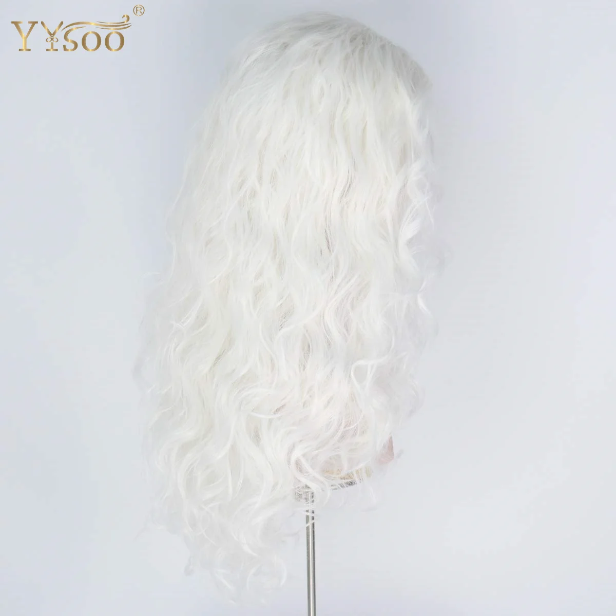 Yysoo Lange Withe Losse Golf Synthetisch Haar Cosplay Pruiken Voor Vrouwen Halloween Cosplay Kostuum Pruik Lange Synthetische Pruik Kant Deel