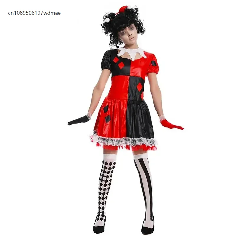 

Red Heart Joker Dress Costume Adult Halloween Costume Women's Stage Performance Attire Carnival Party Creative Funny Outfit 2025
