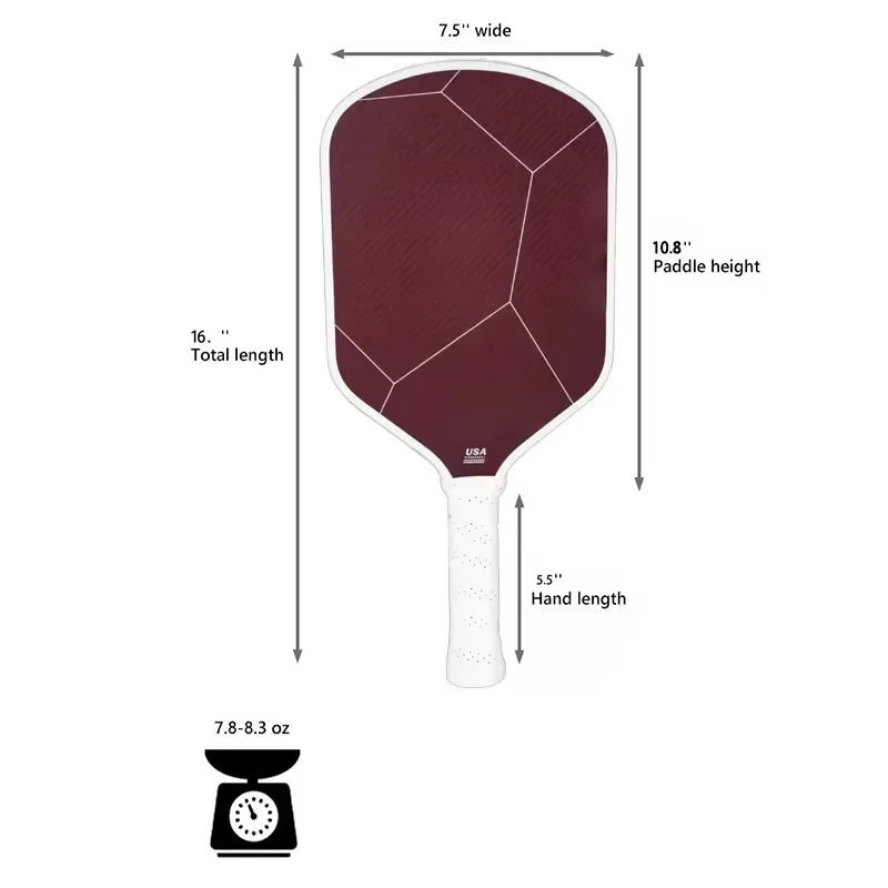 Paleta de Pickleball, paleta de Pickleball de Kevlar termoforméa, núcleo de panal de PP de 16MM con superficie giratoria y de grano alto