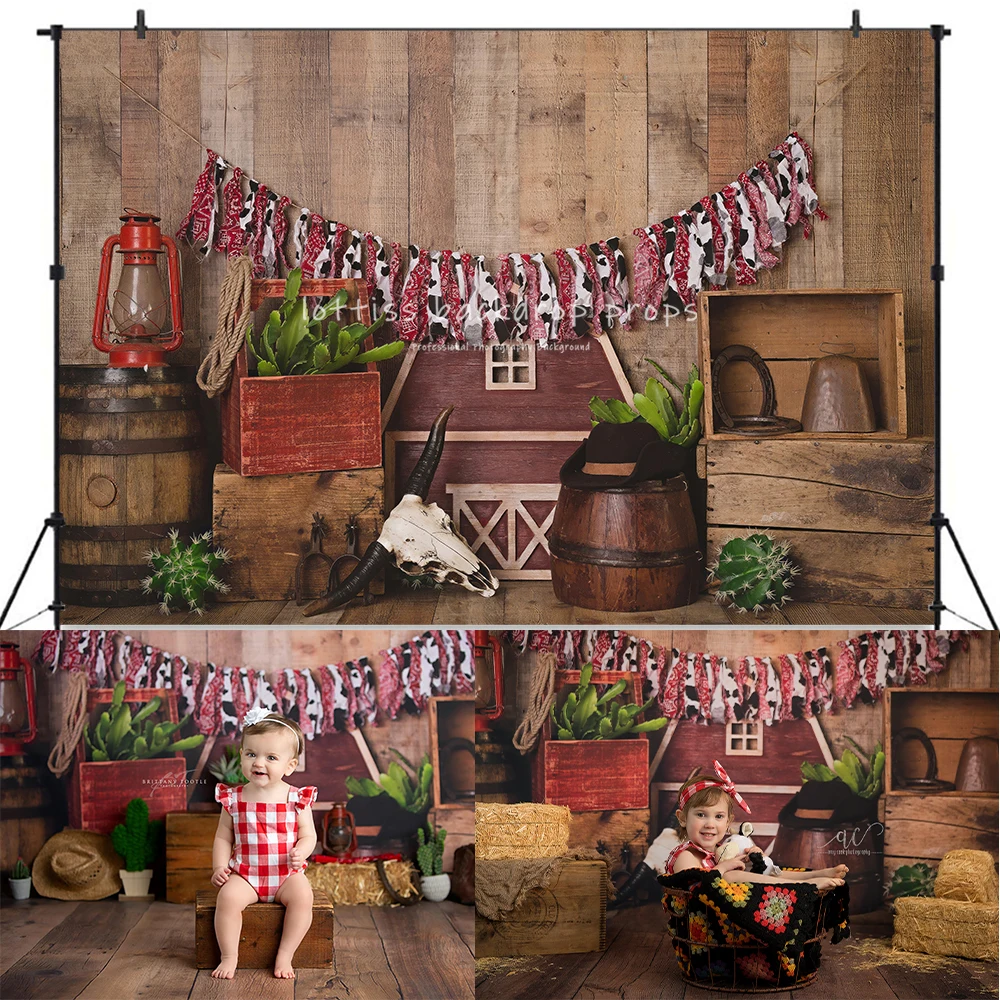 

Cowboy Up Backdrops Boy Girl Cake Smash Photography Kids Baby Birthday Photocall Decors Mexico Desert Background